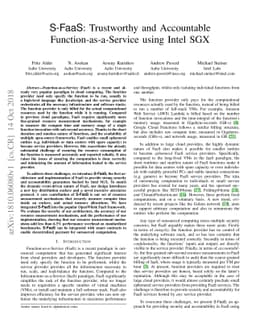 S-FaaS: Trustworthy and Accountable Function-as-a-Service using Intel
  SGX