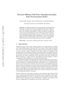Towards Efficient Full Pose Omnidirectionality with Overactuated MAVs