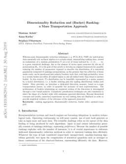 Dimensionality Reduction and (Bucket) Ranking: a Mass Transportation
  Approach