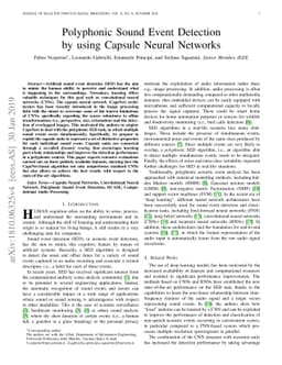 Polyphonic Sound Event Detection by using Capsule Neural Networks