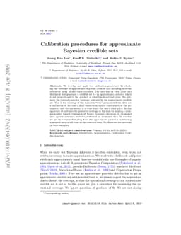 Calibration procedures for approximate Bayesian credible sets