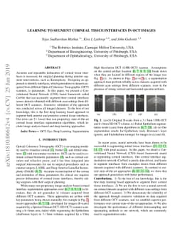 Learning to Segment Corneal Tissue Interfaces in OCT Images