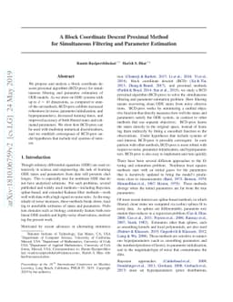 A Block Coordinate Descent Proximal Method for Simultaneous Filtering
  and Parameter Estimation