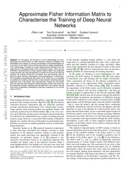 Approximate Fisher Information Matrix to Characterise the Training of
  Deep Neural Networks