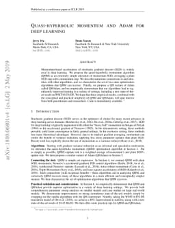 Quasi-hyperbolic momentum and Adam for deep learning