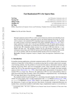 Fast Randomized PCA for Sparse Data