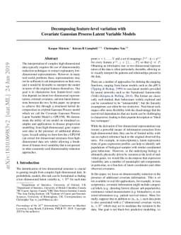Decomposing feature-level variation with Covariate Gaussian Process
  Latent Variable Models