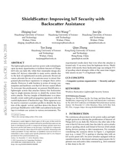 ShieldScatter: Improving IoT Security with Backscatter Assistance