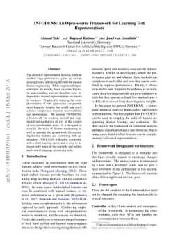 INFODENS: An Open-source Framework for Learning Text Representations