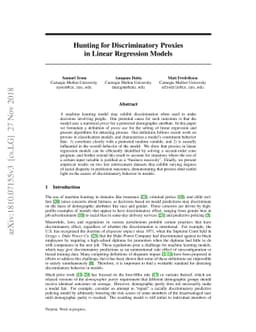Hunting for Discriminatory Proxies in Linear Regression Models