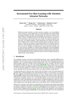 Incremental Few-Shot Learning with Attention Attractor Networks