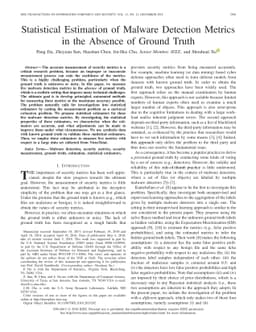 Statistical Estimation of Malware Detection Metrics in the Absence of
  Ground Truth