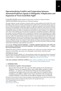 Operationalizing Conflict and Cooperation between Automated Software
  Agents in Wikipedia: A Replication and Expansion of Éven Good Bots Fight'