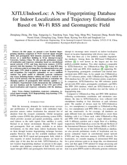 XJTLUIndoorLoc: A New Fingerprinting Database for Indoor Localization
  and Trajectory Estimation Based on Wi-Fi RSS and Geomagnetic Field