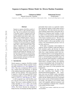 Sequence to Sequence Mixture Model for Diverse Machine Translation