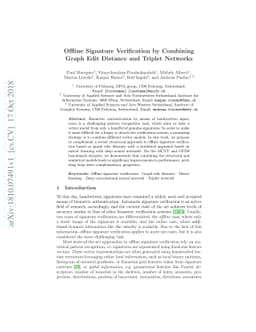 Offline Signature Verification by Combining Graph Edit Distance and
  Triplet Networks