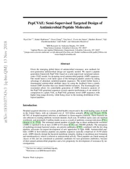 PepCVAE: Semi-Supervised Targeted Design of Antimicrobial Peptide
  Sequences