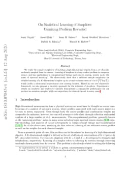 On Statistical Learning of Simplices: Unmixing Problem Revisited
