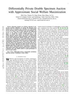 Differentially Private Double Spectrum Auction with Approximate Social
  Welfare Maximization