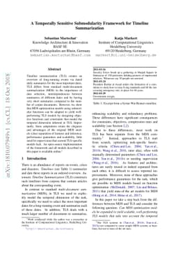 A Temporally Sensitive Submodularity Framework for Timeline
  Summarization
