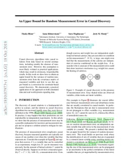 An Upper Bound for Random Measurement Error in Causal Discovery
