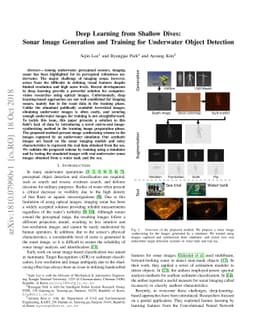 Deep Learning from Shallow Dives: Sonar Image Generation and Training
  for Underwater Object Detection