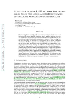 Adaptivity of deep ReLU network for learning in Besov and mixed smooth
  Besov spaces: optimal rate and curse of dimensionality