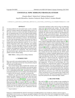 Contextual Topic Modeling For Dialog Systems