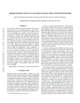 MRI Reconstruction via Cascaded Channel-wise Attention Network