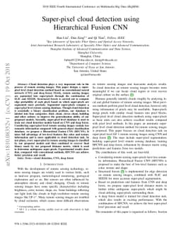 Super-pixel cloud detection using Hierarchical Fusion CNN