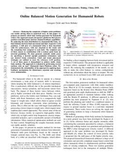 Online Balanced Motion Generation for Humanoid Robots
