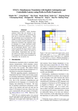 STACL: Simultaneous Translation with Implicit Anticipation and
  Controllable Latency using Prefix-to-Prefix Framework