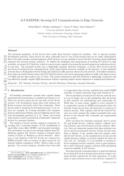 IoT-KEEPER: Securing IoT Communications in Edge Networks