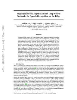 EdgeSpeechNets: Highly Efficient Deep Neural Networks for Speech
  Recognition on the Edge