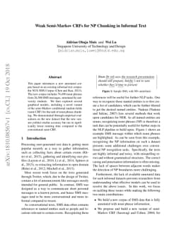 Weak Semi-Markov CRFs for NP Chunking in Informal Text