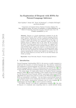 An Exploration of Dropout with RNNs for Natural Language Inference
