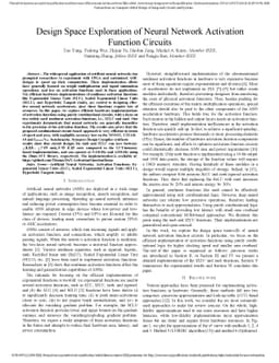 Design Space Exploration of Neural Network Activation Function Circuits