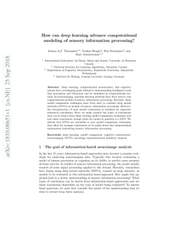 How can deep learning advance computational modeling of sensory
  information processing?