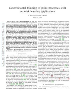 Determinantal thinning of point processes with network learning
  applications