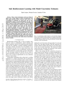 Safe Reinforcement Learning with Model Uncertainty Estimates