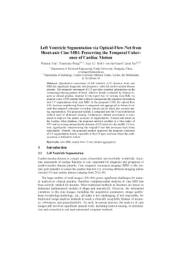 Left Ventricle Segmentation via Optical-Flow-Net from Short-axis Cine
  MRI: Preserving the Temporal Coherence of Cardiac Motion