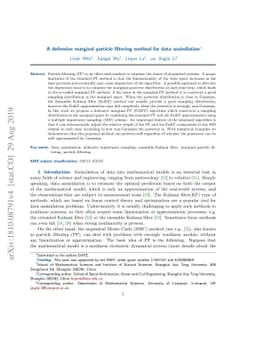 A defensive marginal particle filtering method for data assimilation