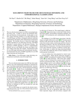 Data-Driven Tight Frame for Cryo-EM Image Denoising and Conformational
  Classification
