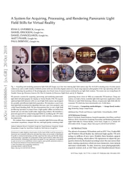 A System for Acquiring, Processing, and Rendering Panoramic Light Field
  Stills for Virtual Reality