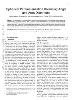Spherical Parameterization Balancing Angle and Area Distortions