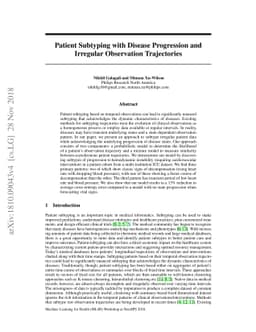 Patient Subtyping with Disease Progression and Irregular Observation
  Trajectories