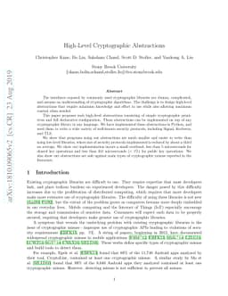 High-level Cryptographic Abstractions