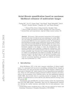 Atrial fibrosis quantification based on maximum likelihood estimator of
  multivariate images