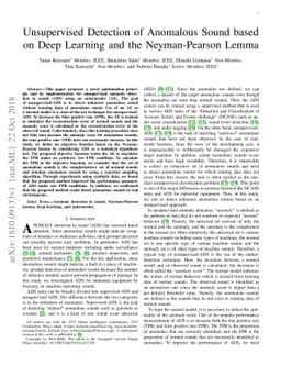 Unsupervised Detection of Anomalous Sound based on Deep Learning and the
  Neyman-Pearson Lemma