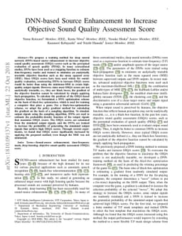 DNN-based Source Enhancement to Increase Objective Sound Quality
  Assessment Score